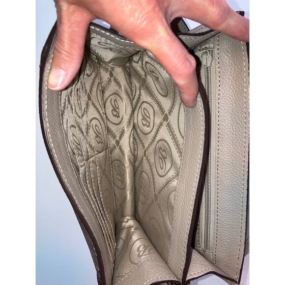 BRIGHTON ANIMAL PRINT BROWN GRAY LEATHER SMALLCROSSBODY BAG - Picture 11 of 16